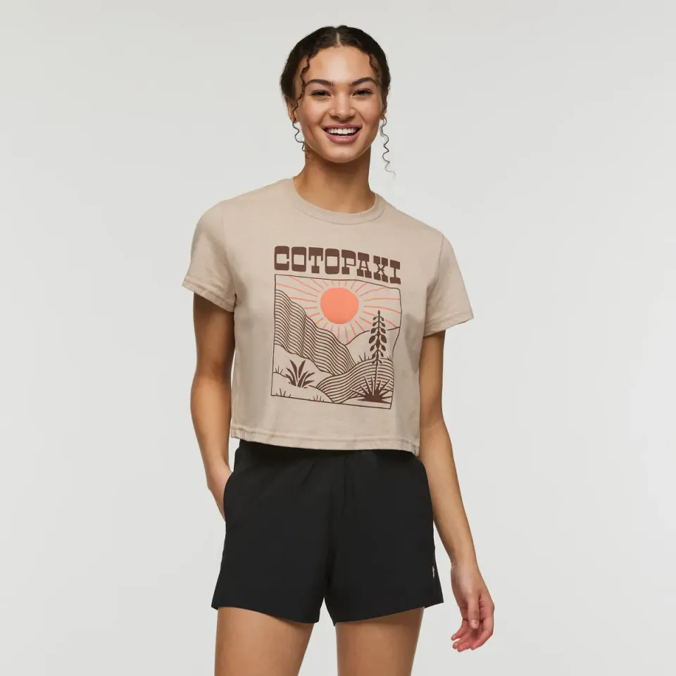 Cotopaxi Western Hills Crop T-shirt femme orchid bloom coton bio