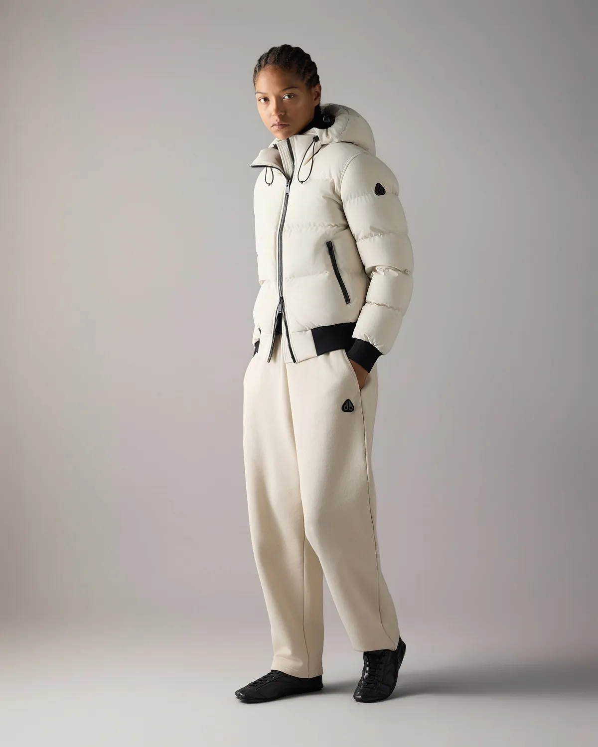 Moose Knuckles Soho Down Bomber bomber albâtre femme