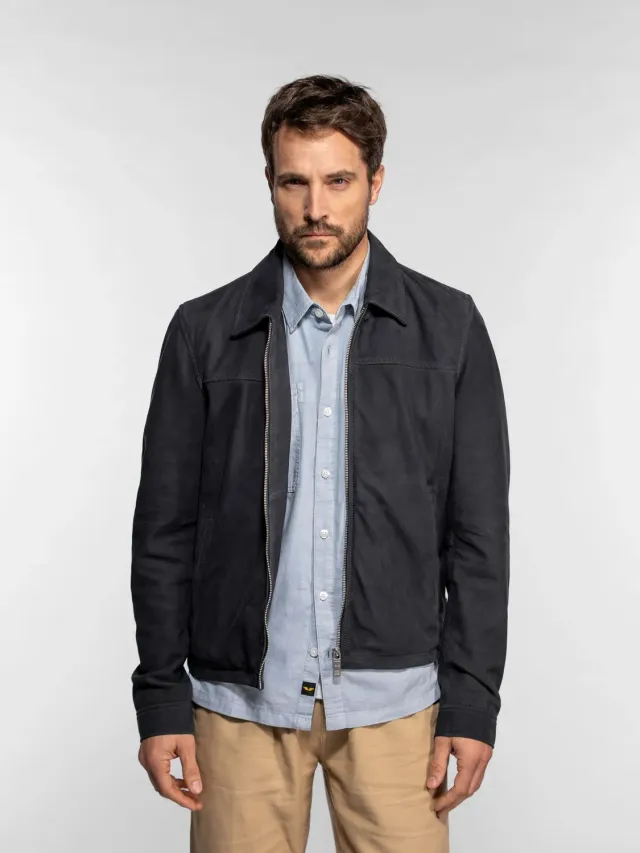 Daytona Tolland blouson cuir suédé navy