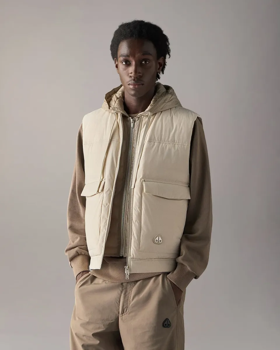 Moose Knuckles Brixton gilet alabaster duvet léger