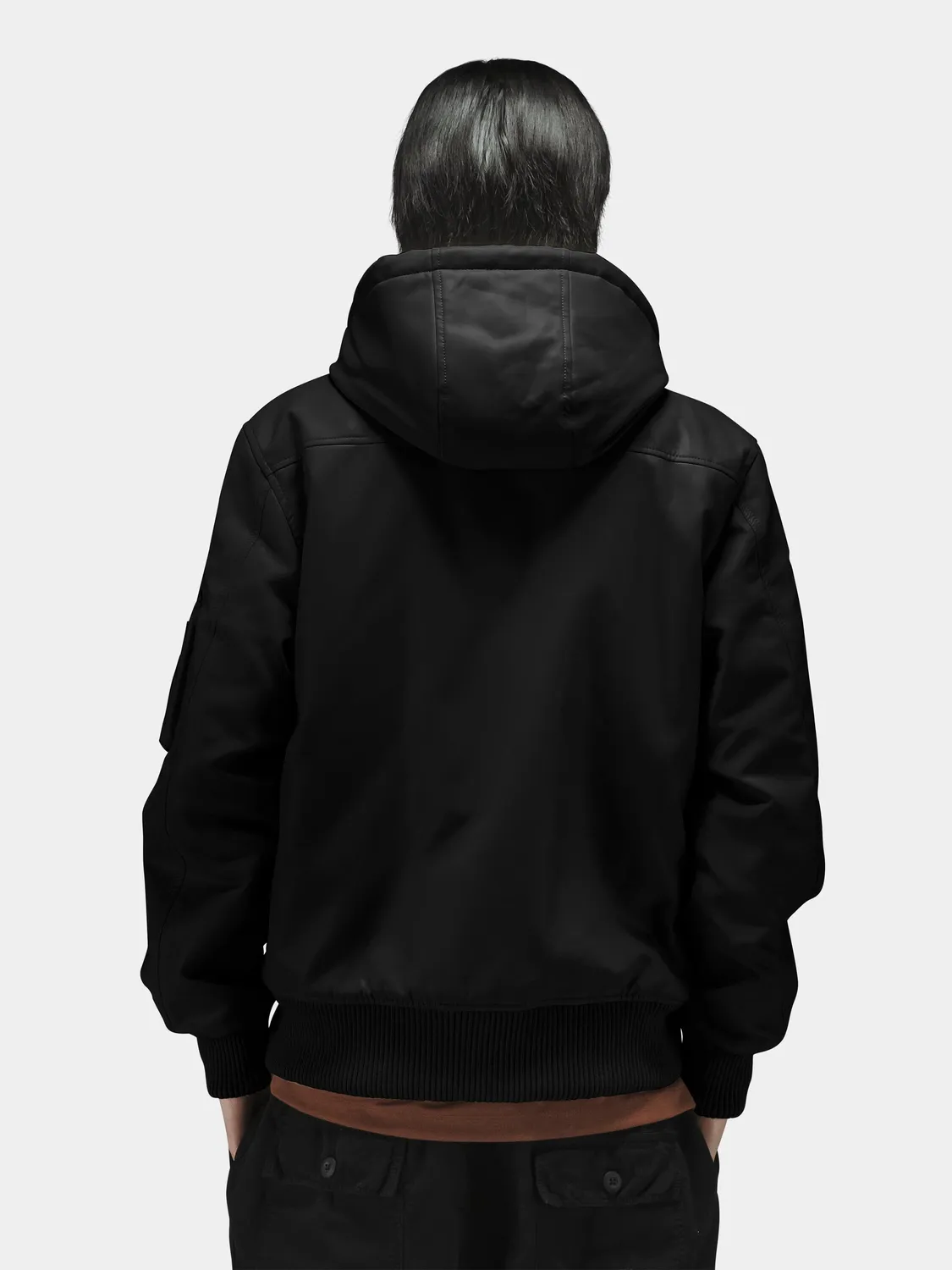 Alpha Industries Flight blouson simili cuir noir à capuche