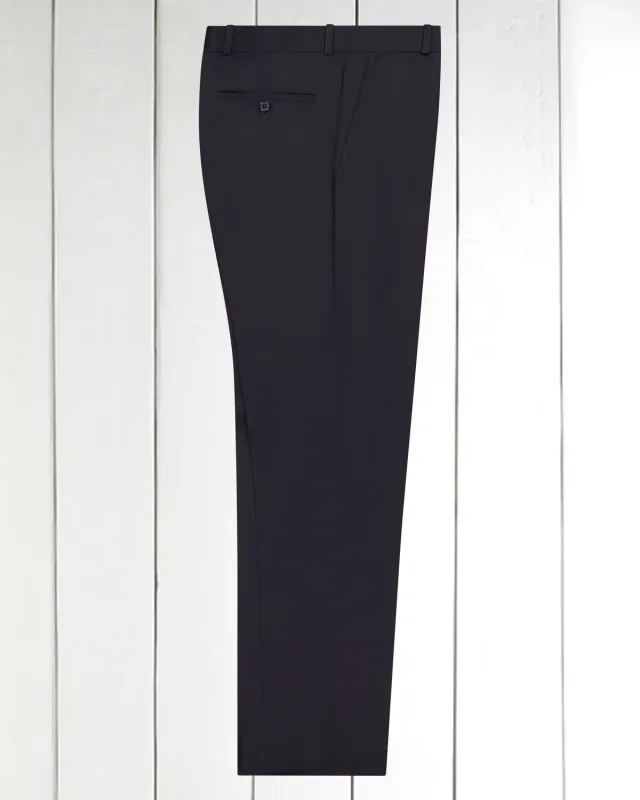 Hollington Siza piqué pur laine pantalon bleu chevrons 44