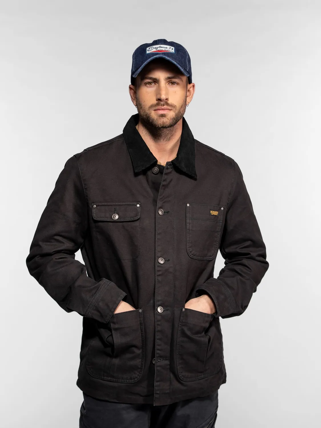DAYTONA Billie veste worker toile beige coupe droite