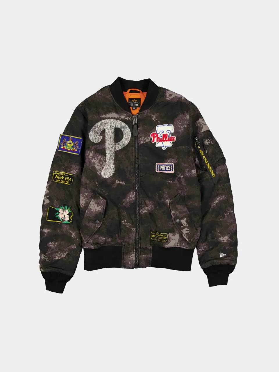 Alpha Industries MA-1 Phillies blouson bomber camouflage noir réversible