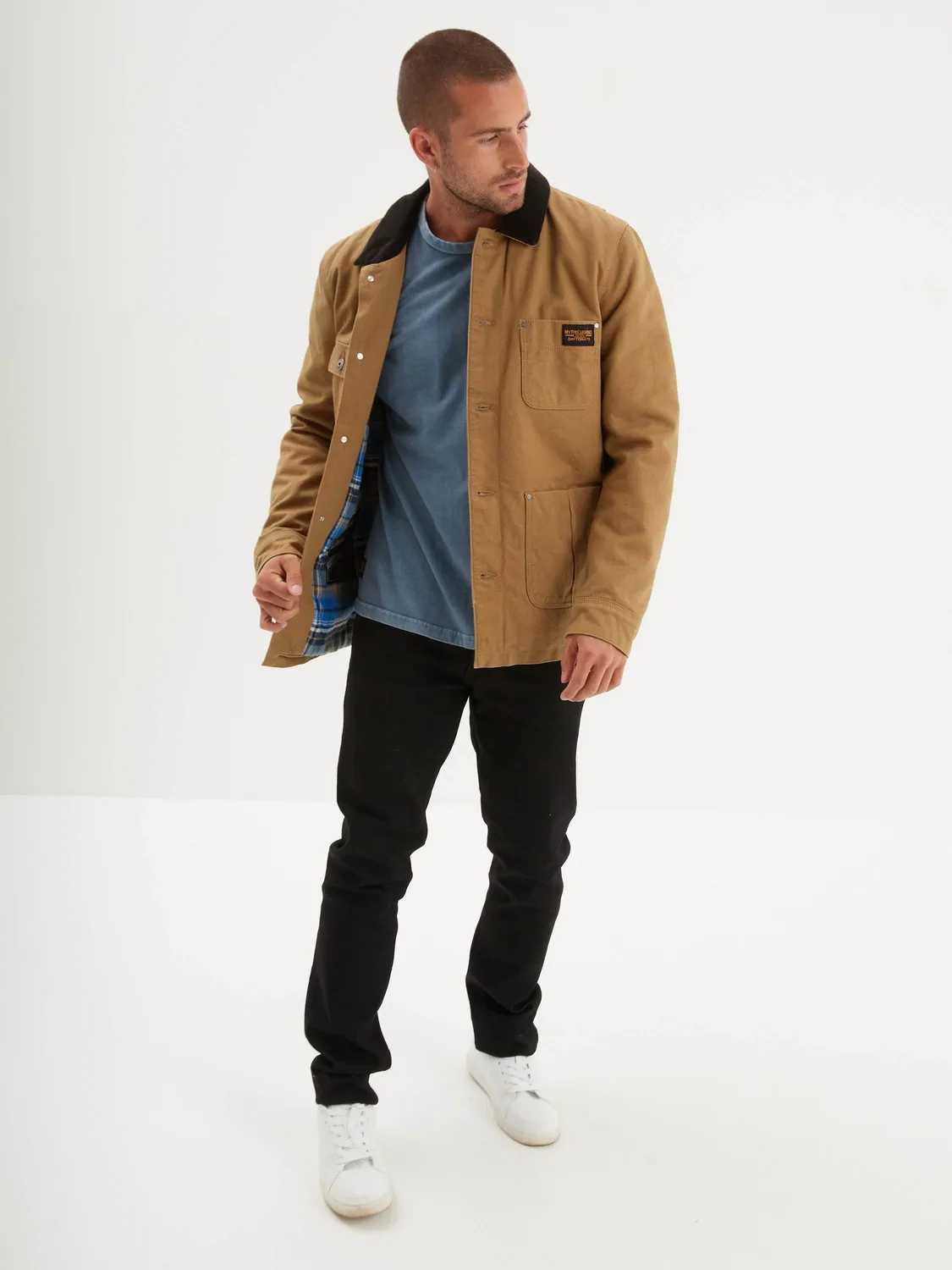 DAYTONA Billie veste worker toile beige coupe droite
