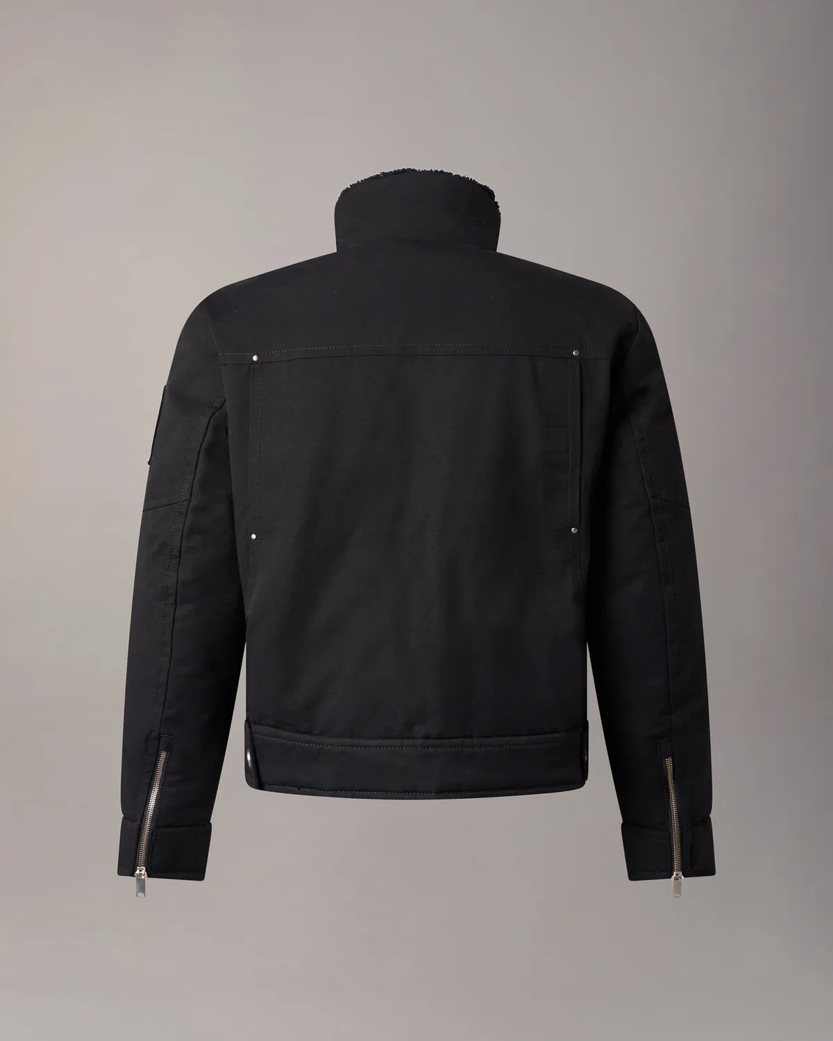 Moose Knuckles Falcon veste trucker duvet noir taille courte