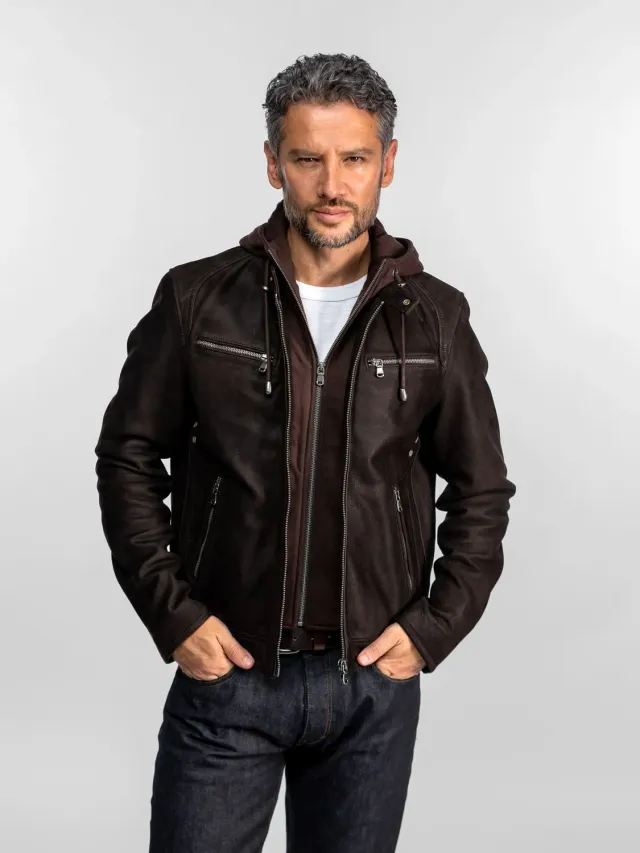 Daytona Scaroni Madisson blouson cuir homme marron