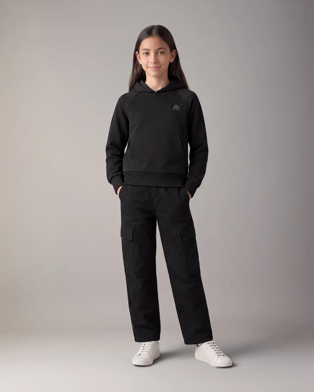 Moose Knuckles Yul Hoodie Sweat Enfant Noir Doux
