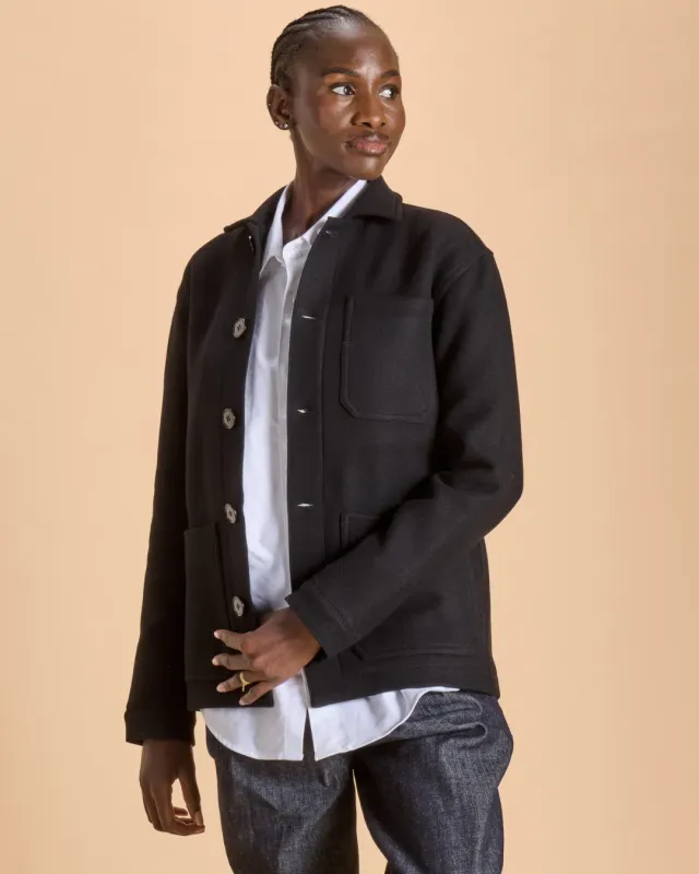 Soubacq Bleu Sesia veste de travail laine noire
