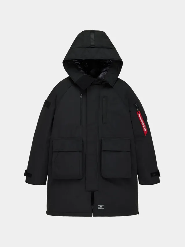 Alpha Industries Sergeant parka duvet noire genoux hiver