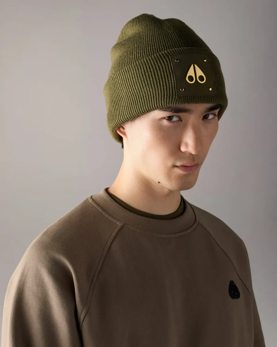 Moose Knuckles Gold Series Logo Icon bonnet laine combat