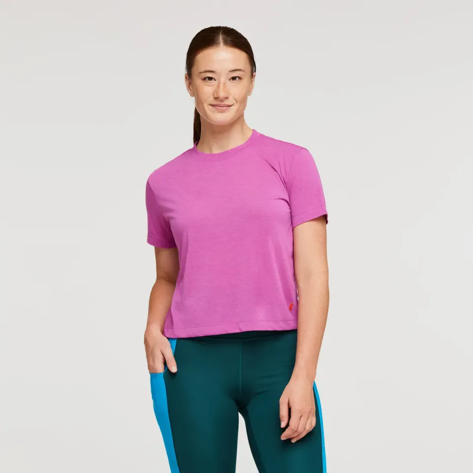 Cotopaxi Paseo Travel Crop t-shirt femme Foxglove doux