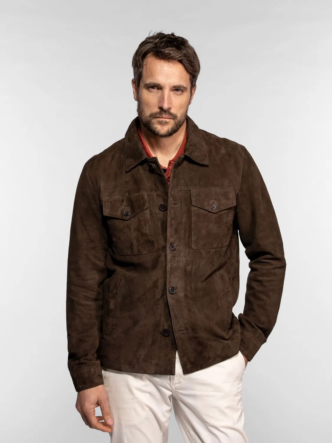 DAYTONA Windham veste suédine cuir chèvre col chemise