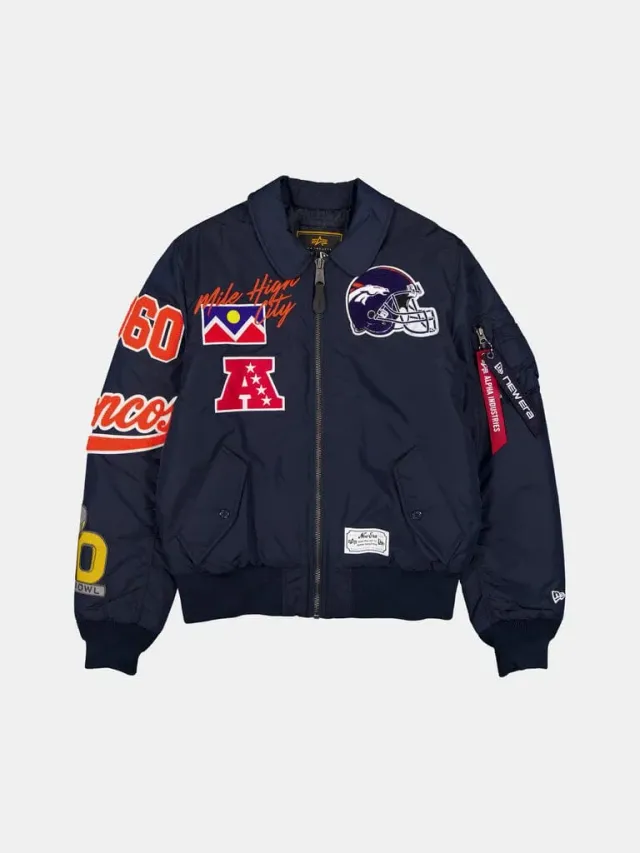 Alpha Industries MA-1 Denver Broncos x New Era bomber navy