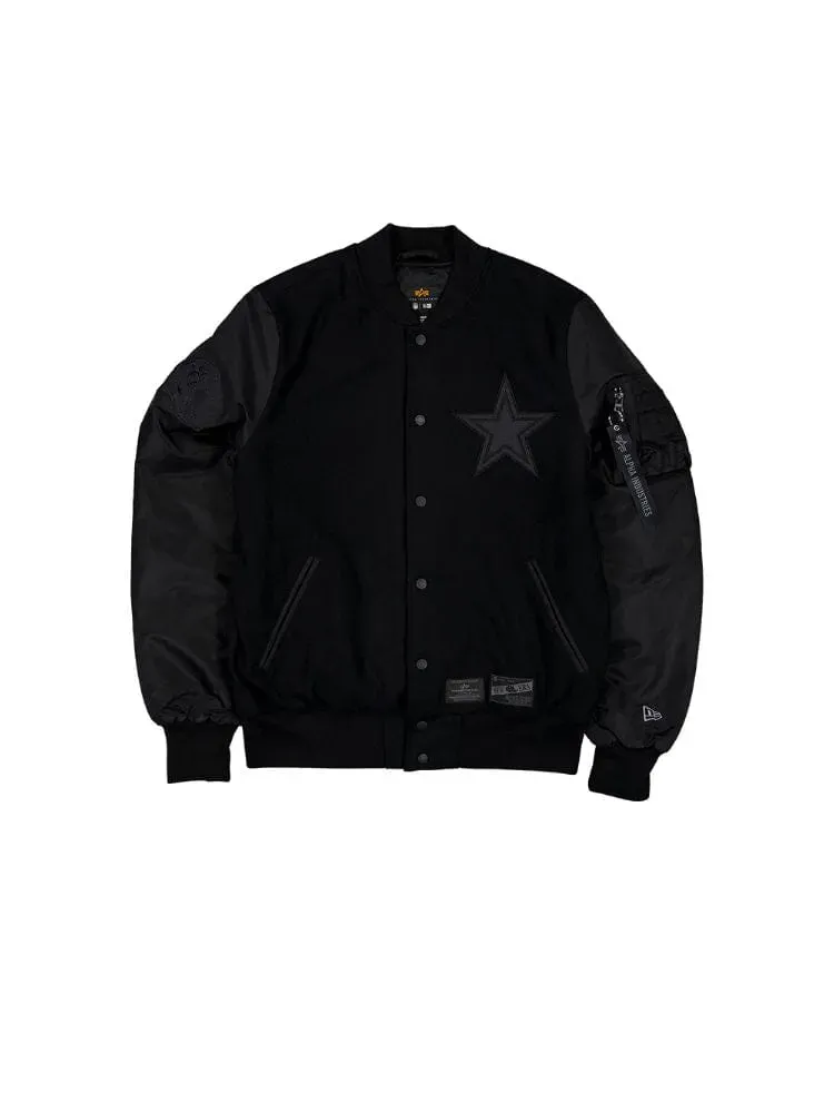 Dallas Cowboys Alpha New Era Wool Varsity MA-1 bomber noir