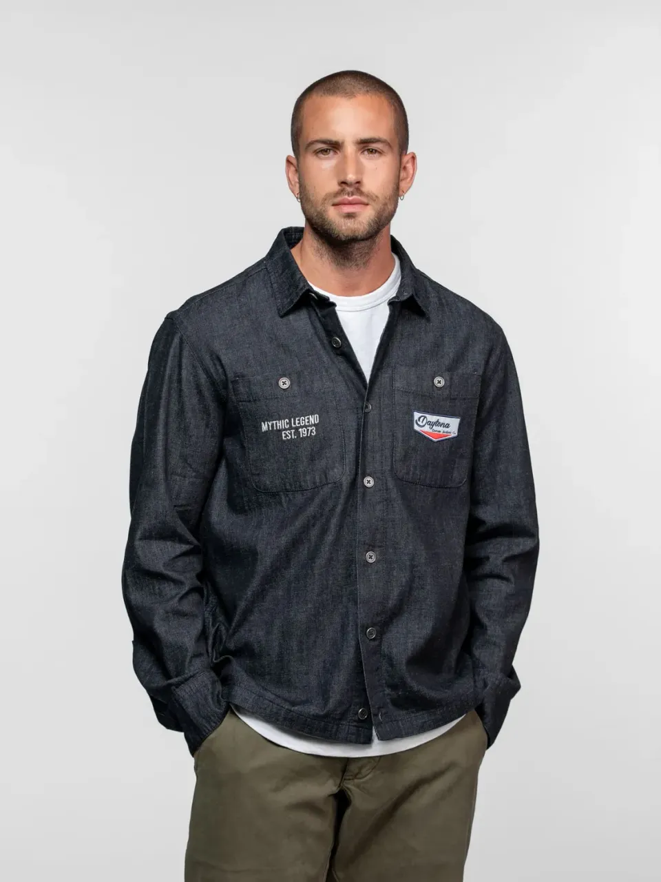 DAYTONA Abril chemise denim homme rincé wash