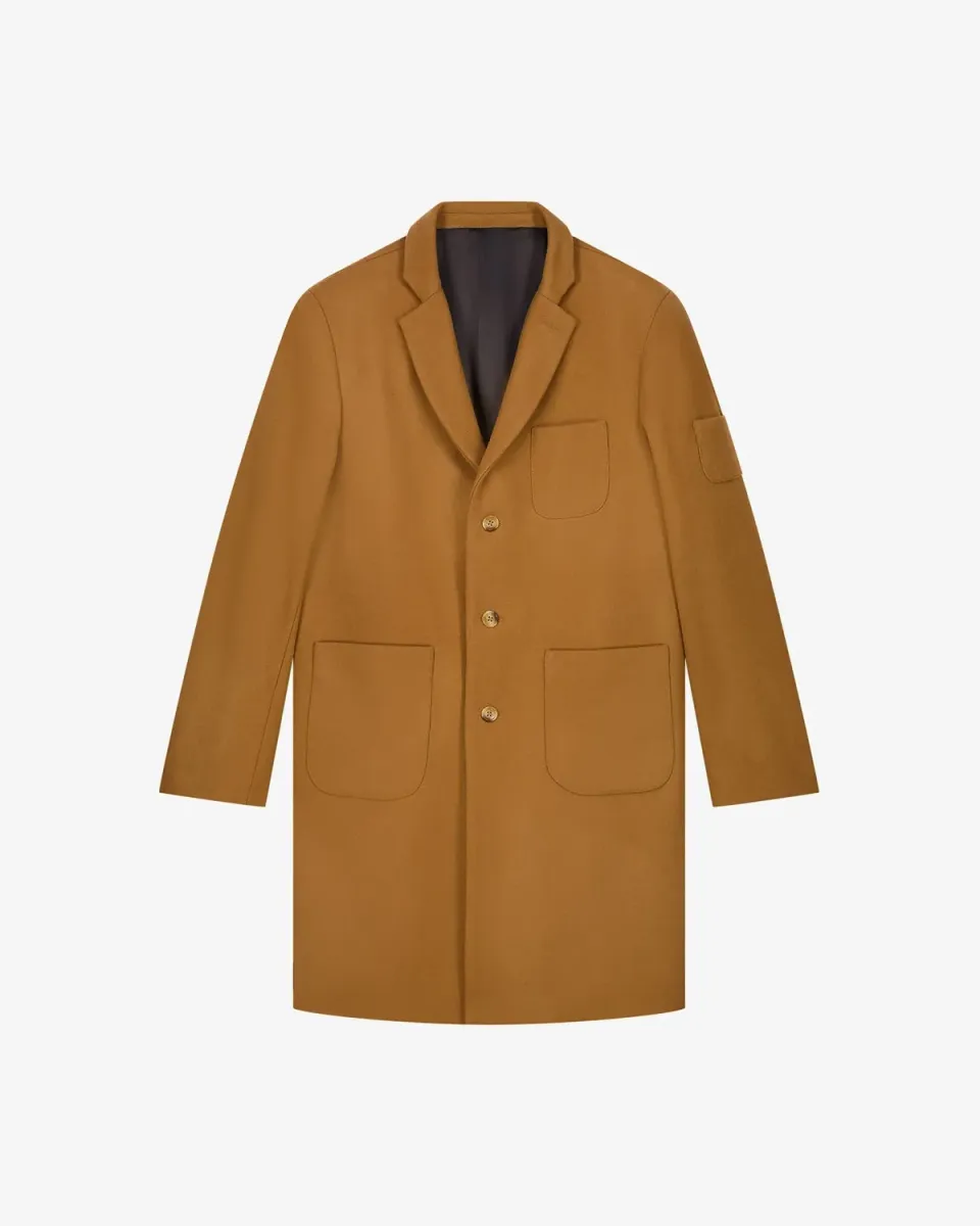 Lebrun manteau laine cachemire camel homme