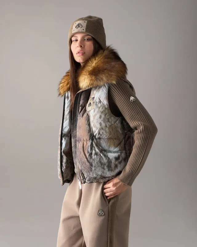 Moose Knuckles Everest gilet duvet imprimé wild