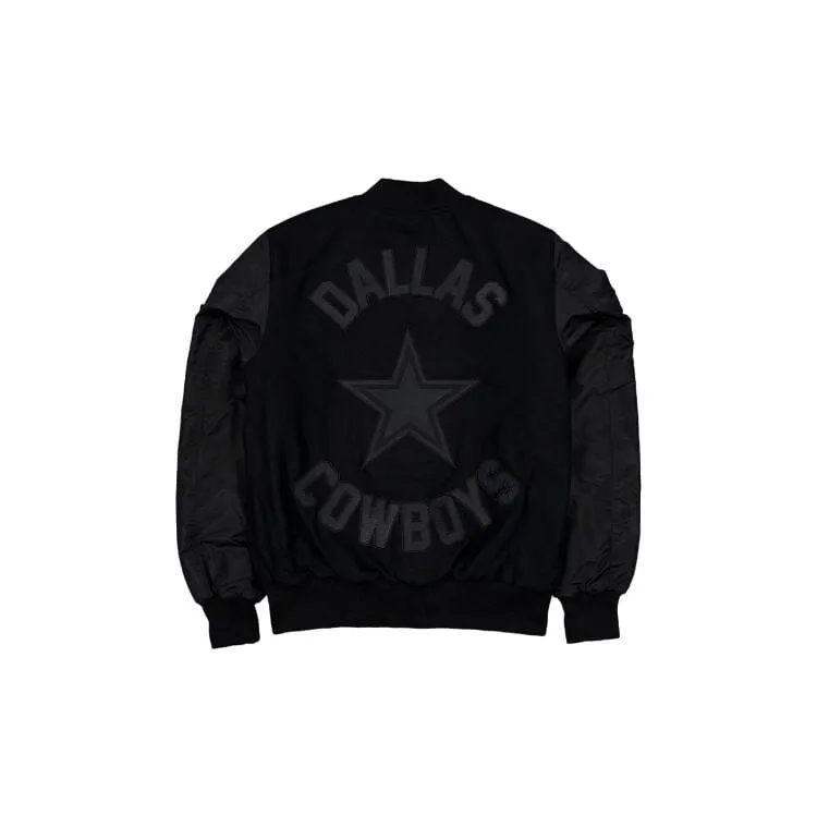 Dallas Cowboys Alpha New Era Wool Varsity MA-1 bomber noir
