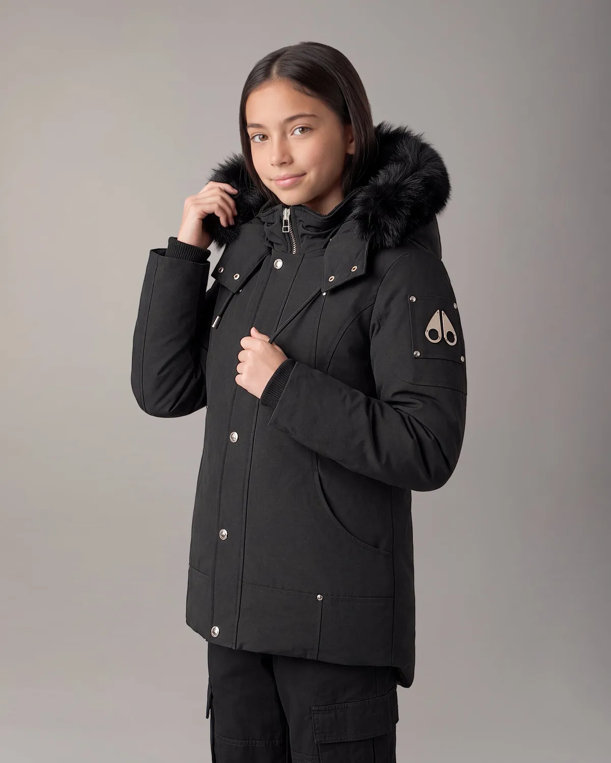 Moose Knuckles Original Parka Duvet Enfant Noir Grand Froid