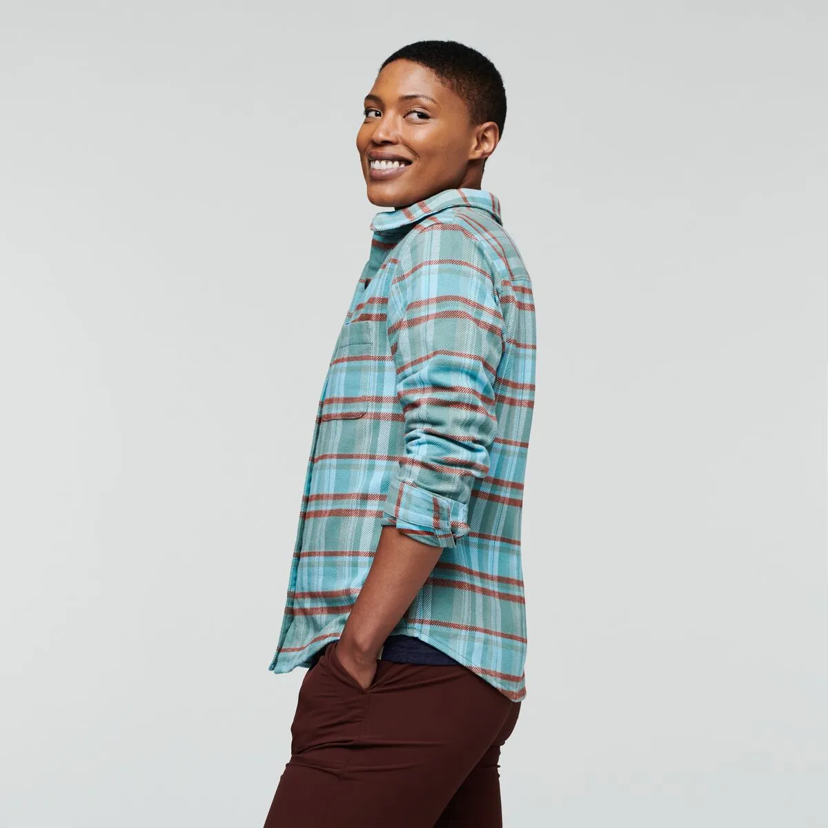 Cotopaxi Mero chemise flanelle femme coton bio à carreaux