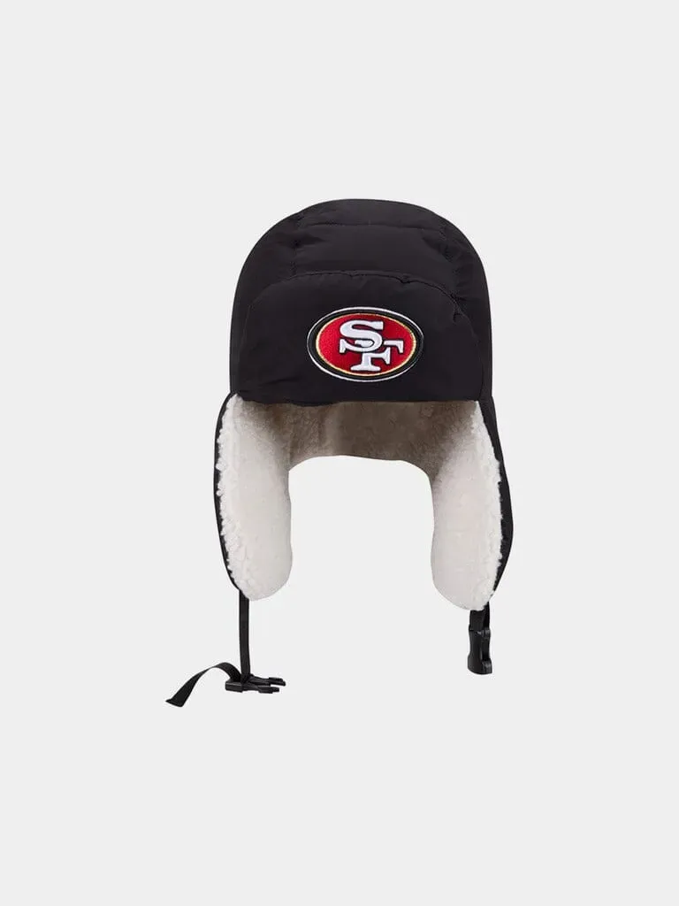 Alpha Industries 49ers x New Era bonnet trappeur noir matelassé