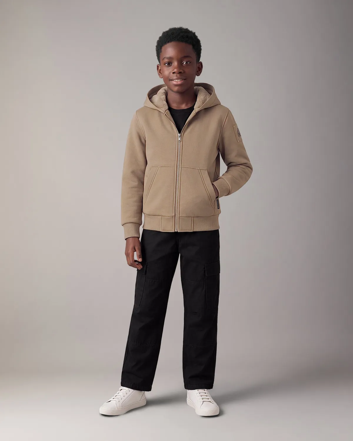 Moose Knuckles Classic Bunny hoodie enfant gris