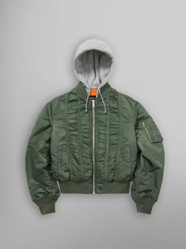 Alpha Industries MadeMe MA-1 bomber vert capuche ruché
