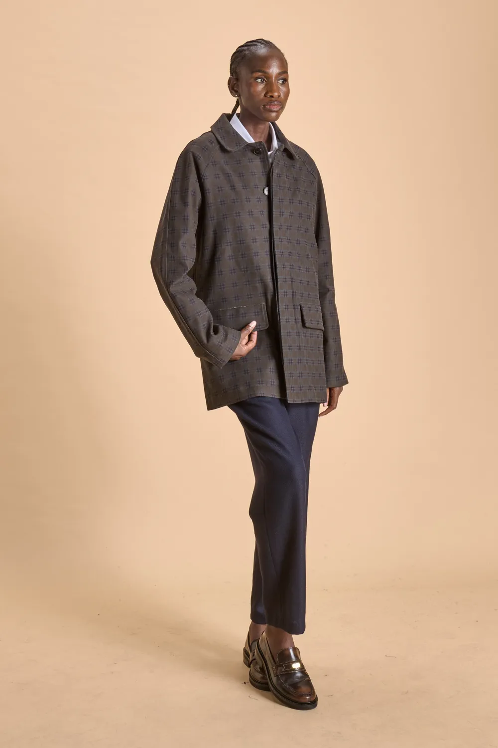 Soubacq Ambra trench gabardine noir
