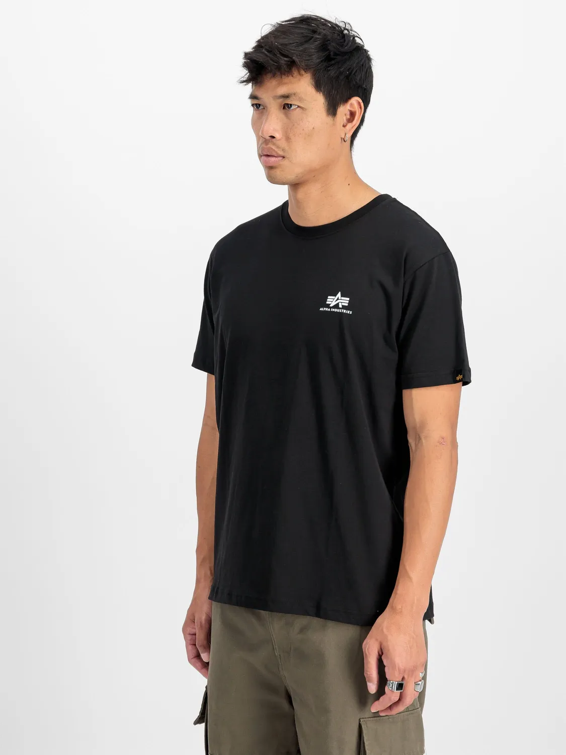 Alpha Industries Basic Small Logo t-shirt noir blanc x2