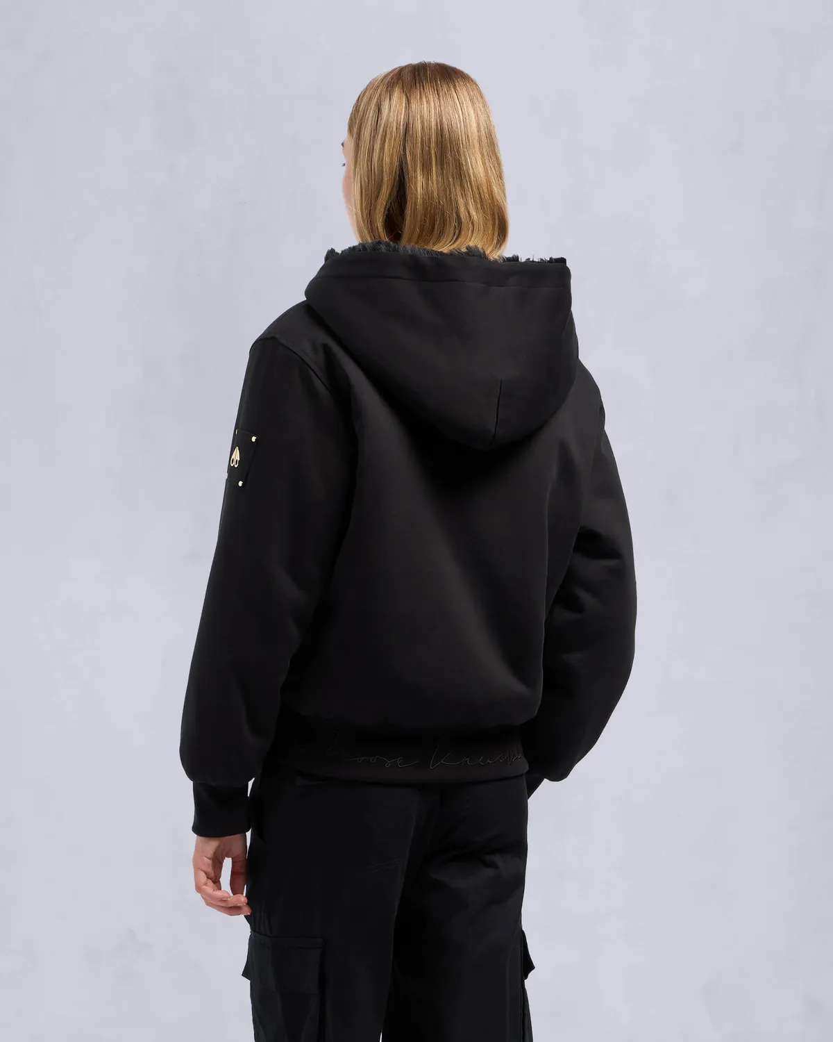 Moose Knuckles Gold Mealy Bunny hoodie noir réversible