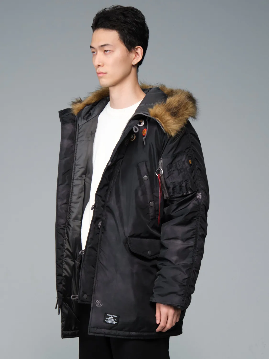 Alpha Industries N-3B Oxford Parka Vintage noir pin
