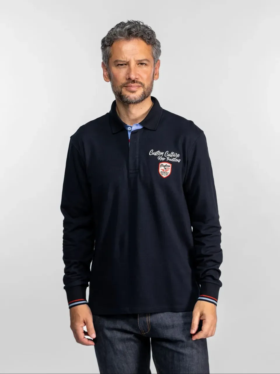Daytona Selawik polo manches longues Navy coton