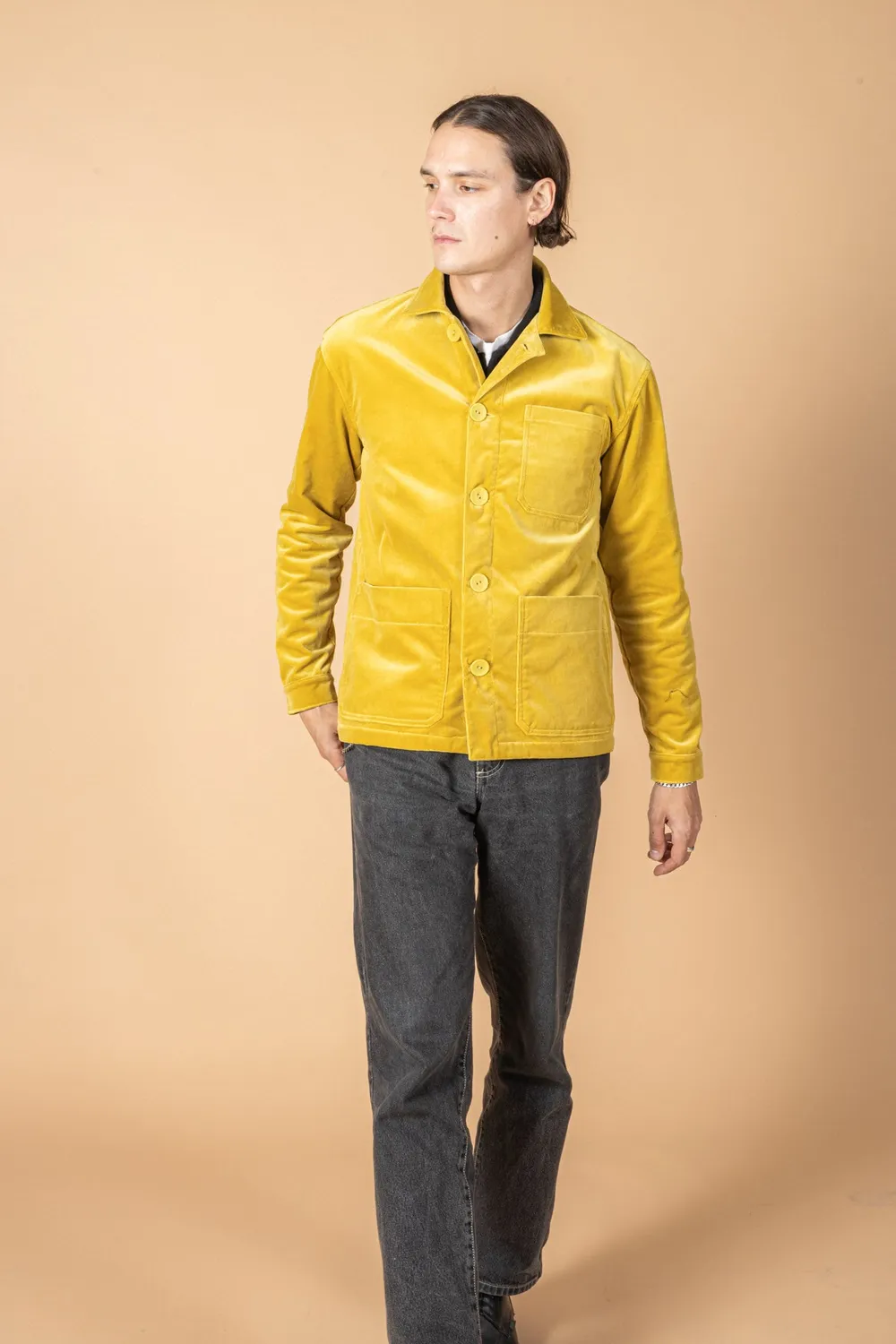 Soubacq Le Bleu Jonquille veste de travail velours jaune