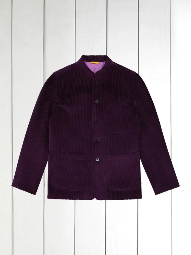 Hollington Tyrol veste col nehru velours magenta 48