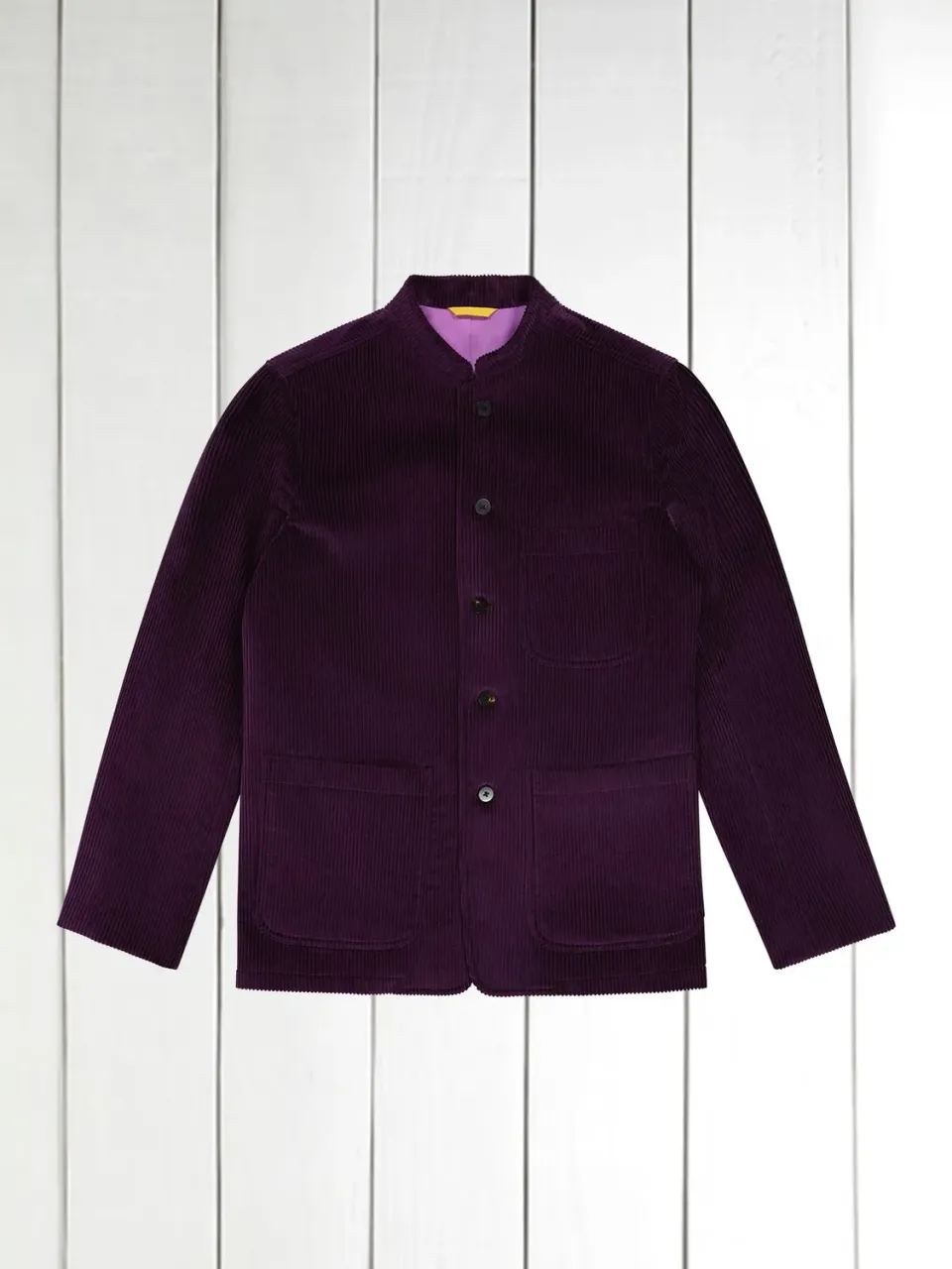 Hollington Tyrol veste col nehru velours magenta 48