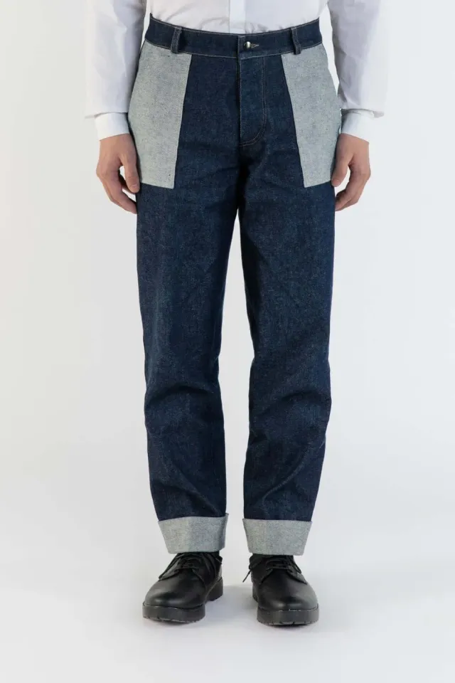 Lebrun Cargo Coton Bleu jean bleu poches cargo
