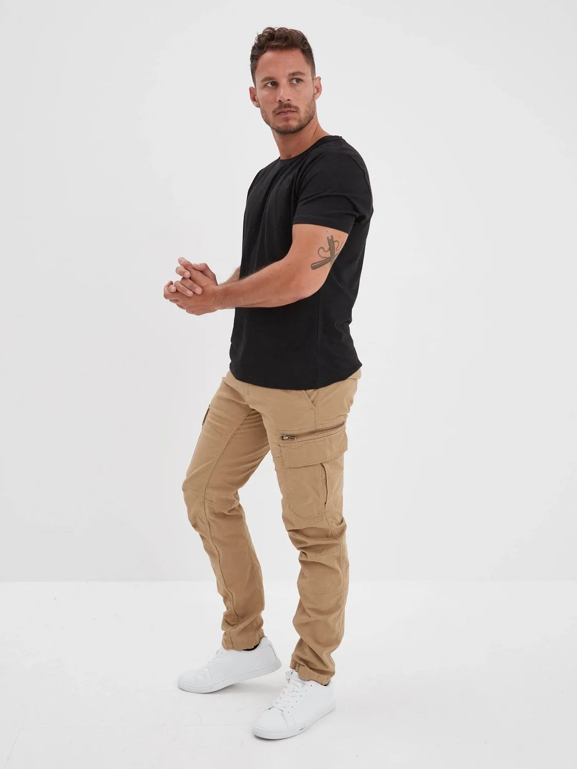 Daytona Roanoke pantalon cargo homme noir poches