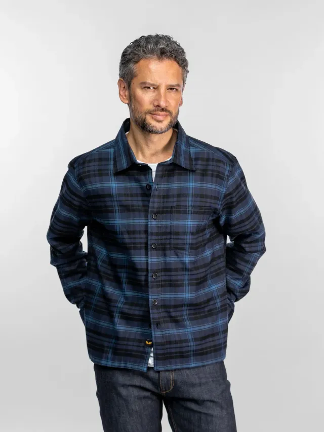 DAYTONA Ferndale chemise flanelle homme bleu vintage