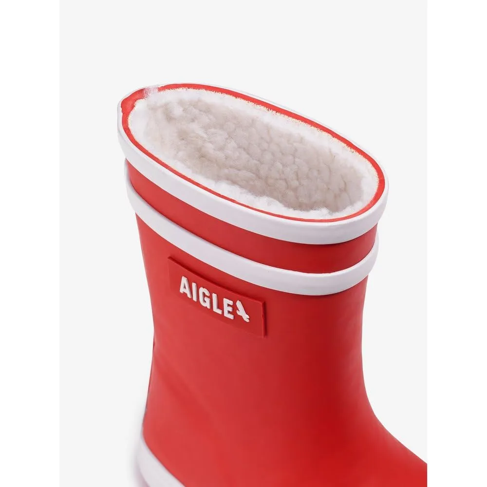 Aigle Baby Flac Fur 2 botte pluie enfant rouge fourrée