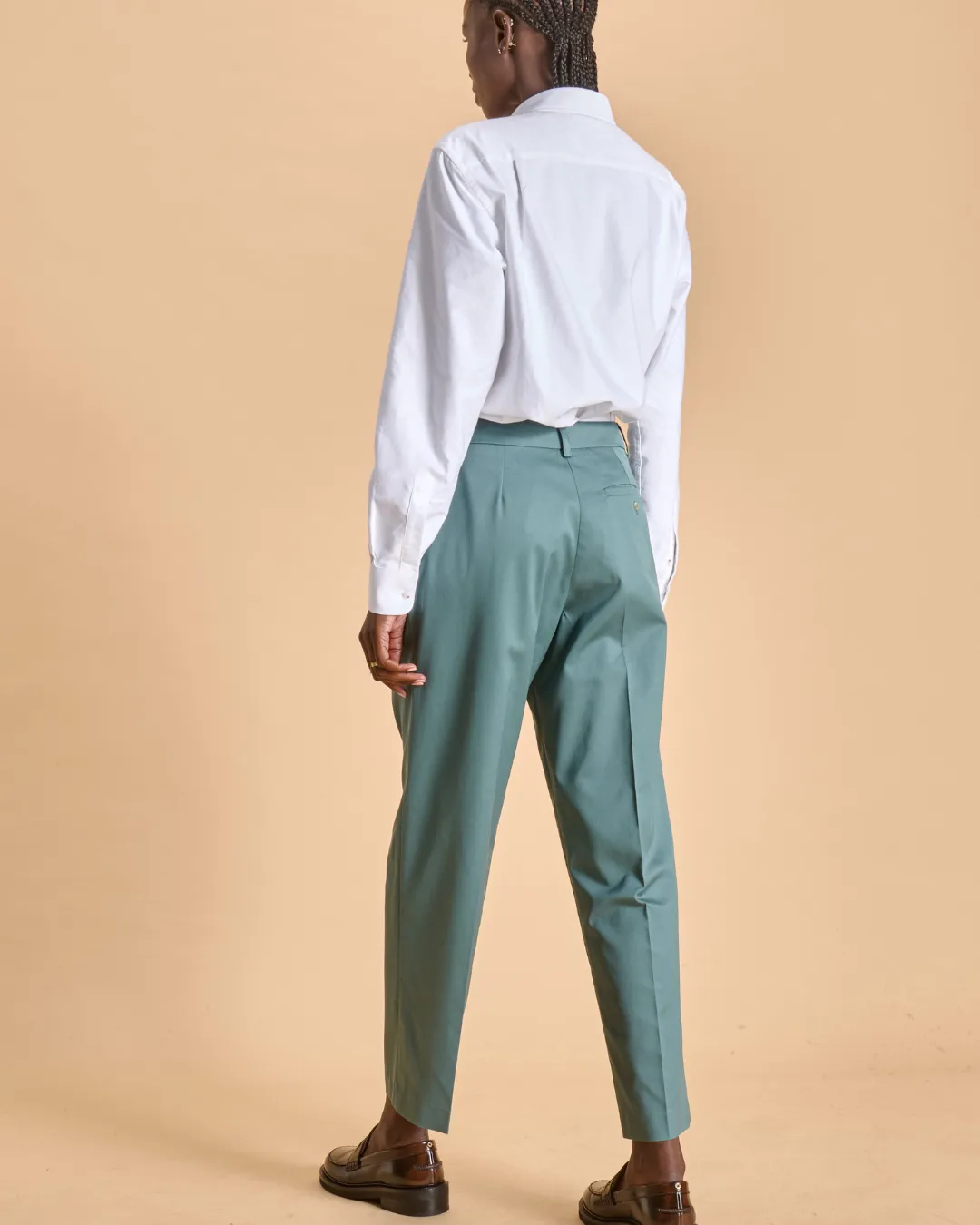 Soubacq Le Pantalon Faubourg Femme gabardine vert