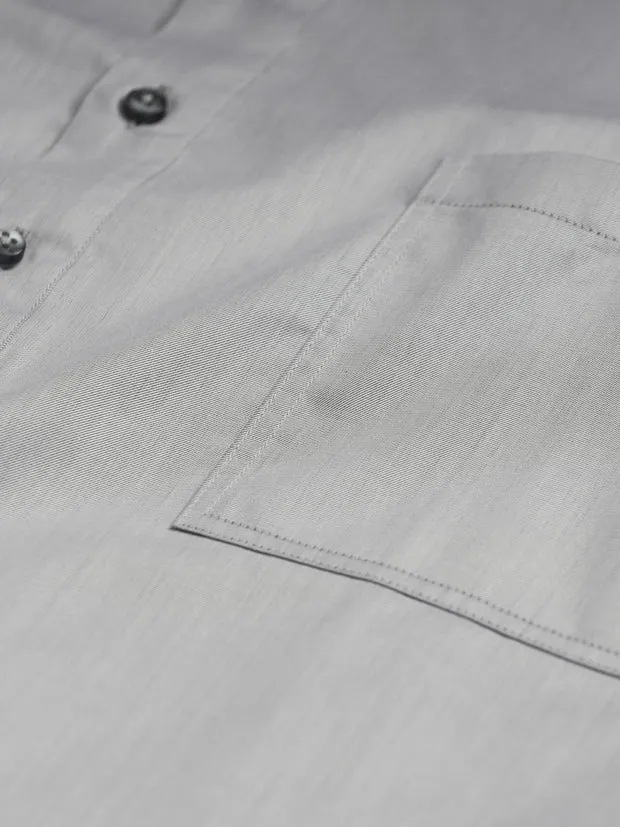 Hollington chemise coton col mao granite