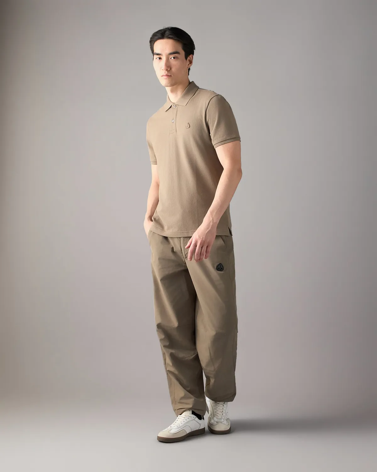 Moose Knuckles Yul polo coton stretch Ashen