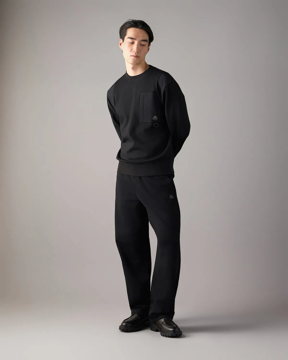 Moose Knuckles Dalon sweat col rond noir homme