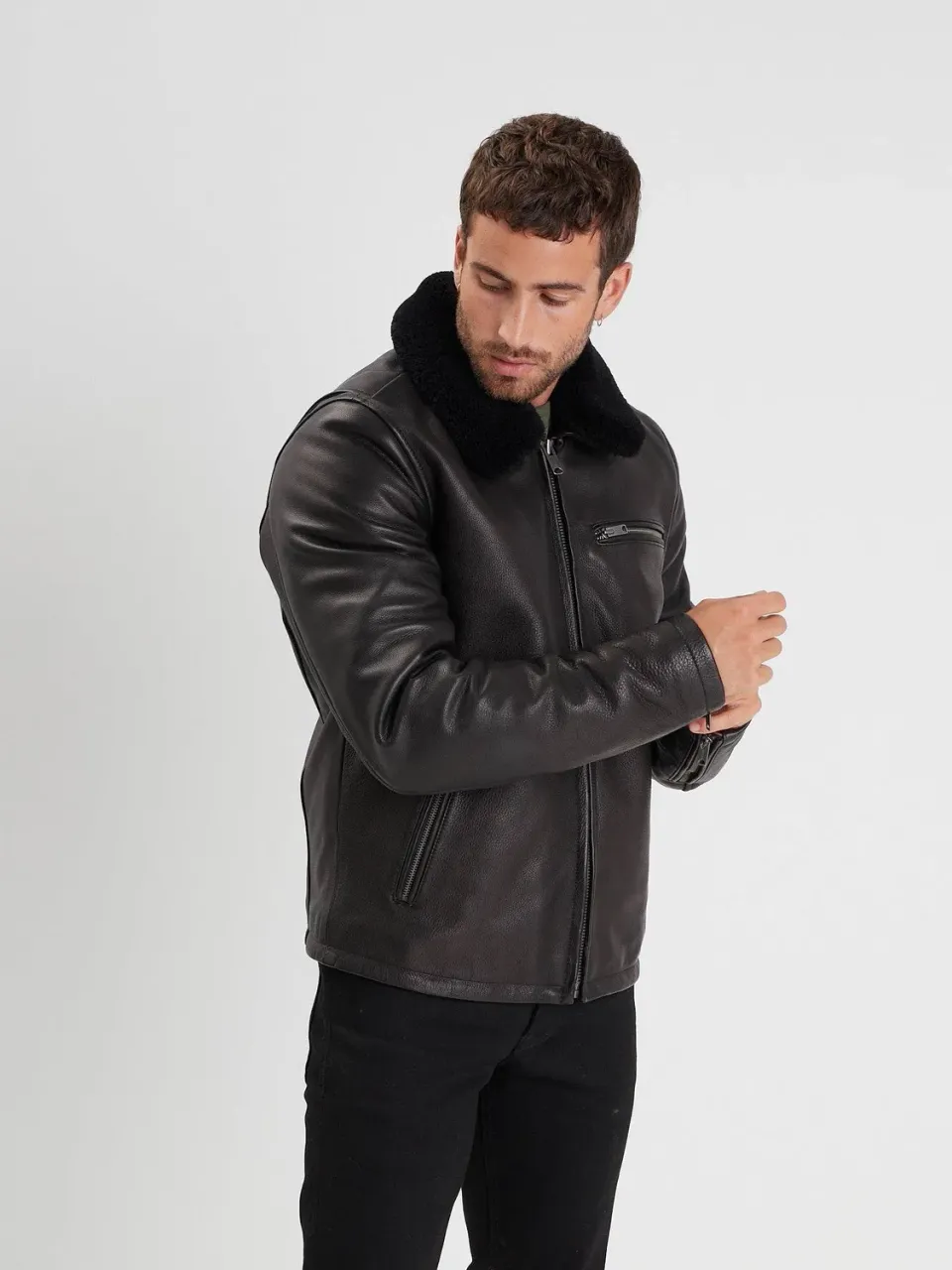 Daytona Asphalt blouson aviateur cuir vachette Black