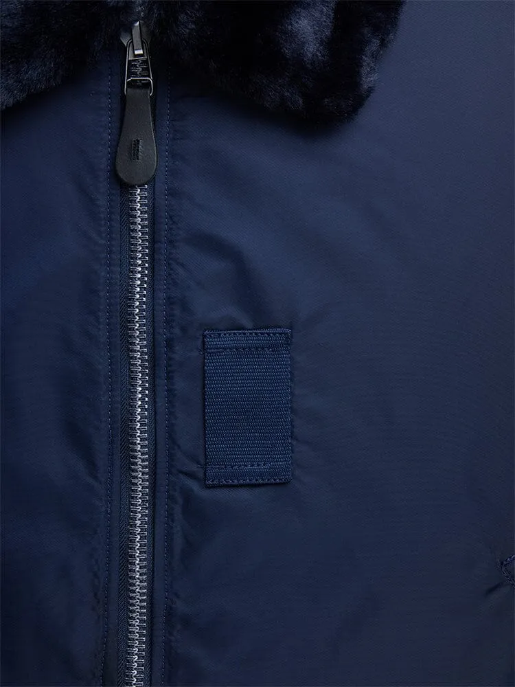 Alpha Industries B-15 bomber col fourrure noir déperlant