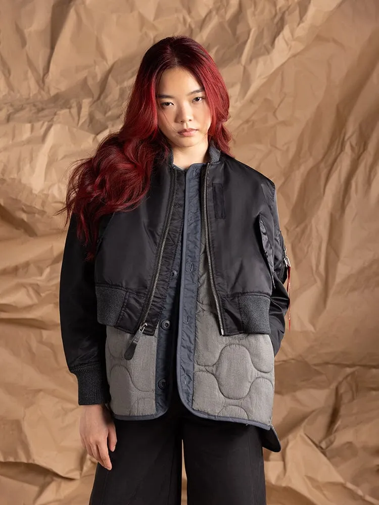 Alpha Industries MA-1 3-en-1 blouson matelassé femme noir