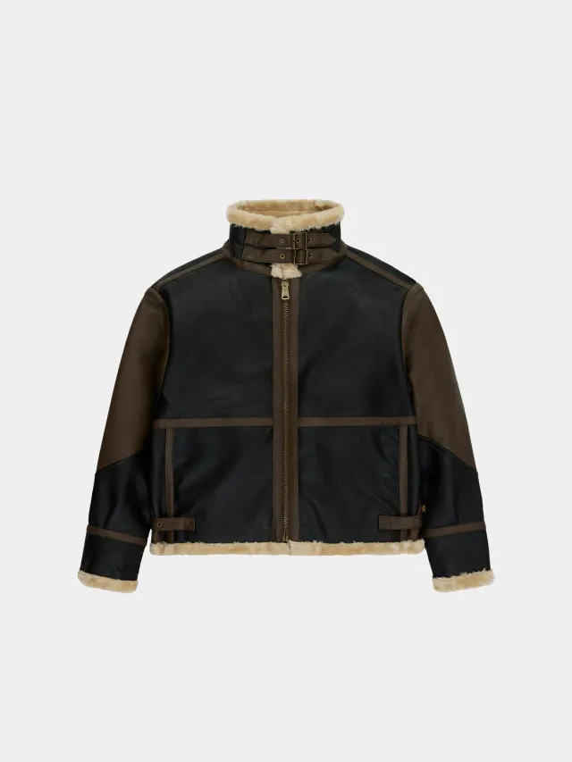 Alpha Industries B-3 Mod blouson simili cuir marron sherpa