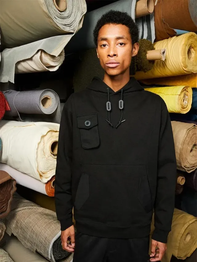 Alpha Industries Mixed Media sweat capuche noir coton