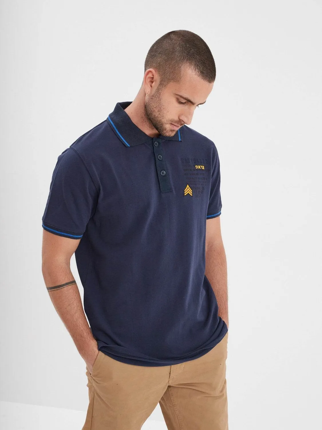 Daytona Gage polo militaire homme kaki piqué coton